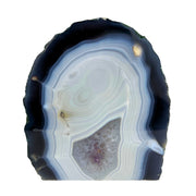 Amethyst Geode Half With Blue Agate - 7.0 x 6.2 inch