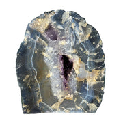 Amethyst Geode Half With Blue Agate - 7.0 x 6.2 inch