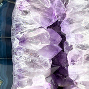 Amethyst Geode Half With Blue Agate - 8.0 x 5.2 inch