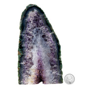 Amethyst Geode Half With Blue Agate - 7.4 x 4.3 inch