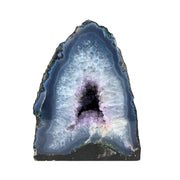 Amethyst Geode Half With Blue Agate - 7.9 x 6.5 inch