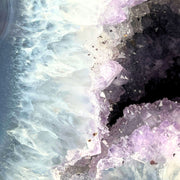 Amethyst Geode Half With Blue Agate - 7.9 x 6.5 inch