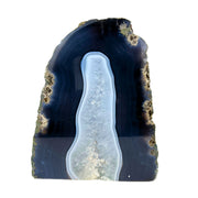 Blue Agate Geode Half - 7.9 x 6.8 inch