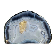 Blue Agate Geode Half - 6.2 x 10.4 inch