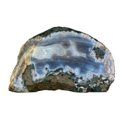 Blue Agate Geode Half - 6.2 x 10.4 inch