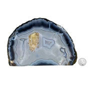 Blue Agate Geode Half - 6.2 x 10.4 inch