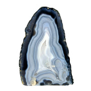Blue Agate Geode Half - 9.8 x 6.5 inch