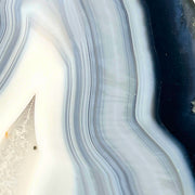 Blue Agate Geode Half - 9.8 x 6.5 inch