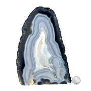 Blue Agate Geode Half - 9.8 x 6.5 inch