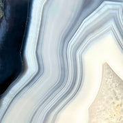 Blue Agate Geode Half - 6.1 x 6.6 inch