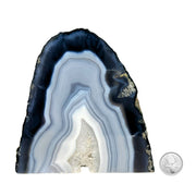 Blue Agate Geode Half - 6.1 x 6.6 inch