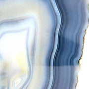 Blue Agate Geode Half - 6.0 x 5.6 Inch