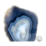 Blue Agate Geode Half - 6.0 x 5.6 Inch