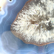 Blue Agate Geode Half - 3.8 x 5.9 inch