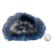Blue Agate Geode Half - 3.8 x 5.9 inch