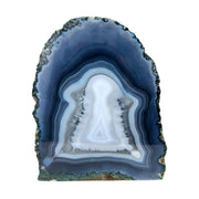 Blue Agate Geode Half - 6.0 x 5.0 inch