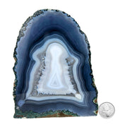 Blue Agate Geode Half - 6.0 x 5.0 inch