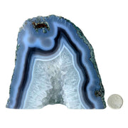 Blue Agate Geode Half - 5.1 x 6.0 inch