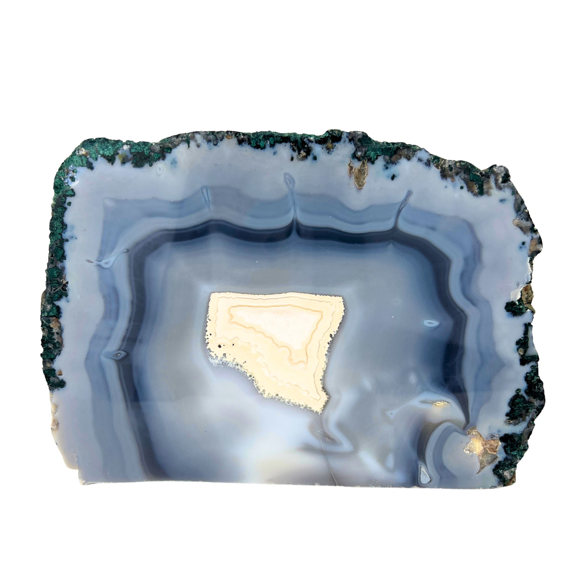 Blue Agate Slice - 5.5 x 7.9 inch