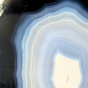 Blue Agate Geode Half - 3.7 x 3.4 inch