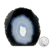 Blue Agate Geode Half - 3.7 x 3.4 inch