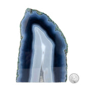 Blue Agate Geode Half - 7.6 x 4.9 inch