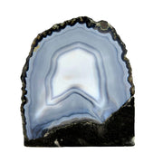 Blue Agate Geode Half - 6.3 x 5.8 inch