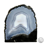 Blue Agate Geode Half - 6.3 x 5.8 inch