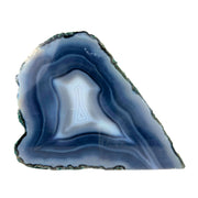 Blue Agate Geode Half - 4.6 x 6.0 inch