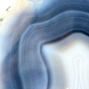Blue Agate Geode Half - 4.6 x 6.0 inch