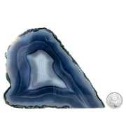 Blue Agate Geode Half - 4.6 x 6.0 inch