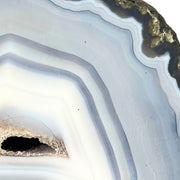 Blue Agate Geode Half - 5.6 x 5.8 inch