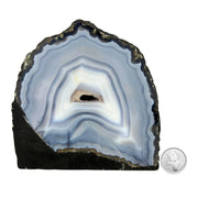 Blue Agate Geode Half - 5.6 x 5.8 inch