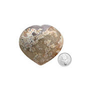 Flower Agate Heart - 2.6-3.4 inch