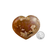Flower Agate Heart - 2.6-3.4 inch