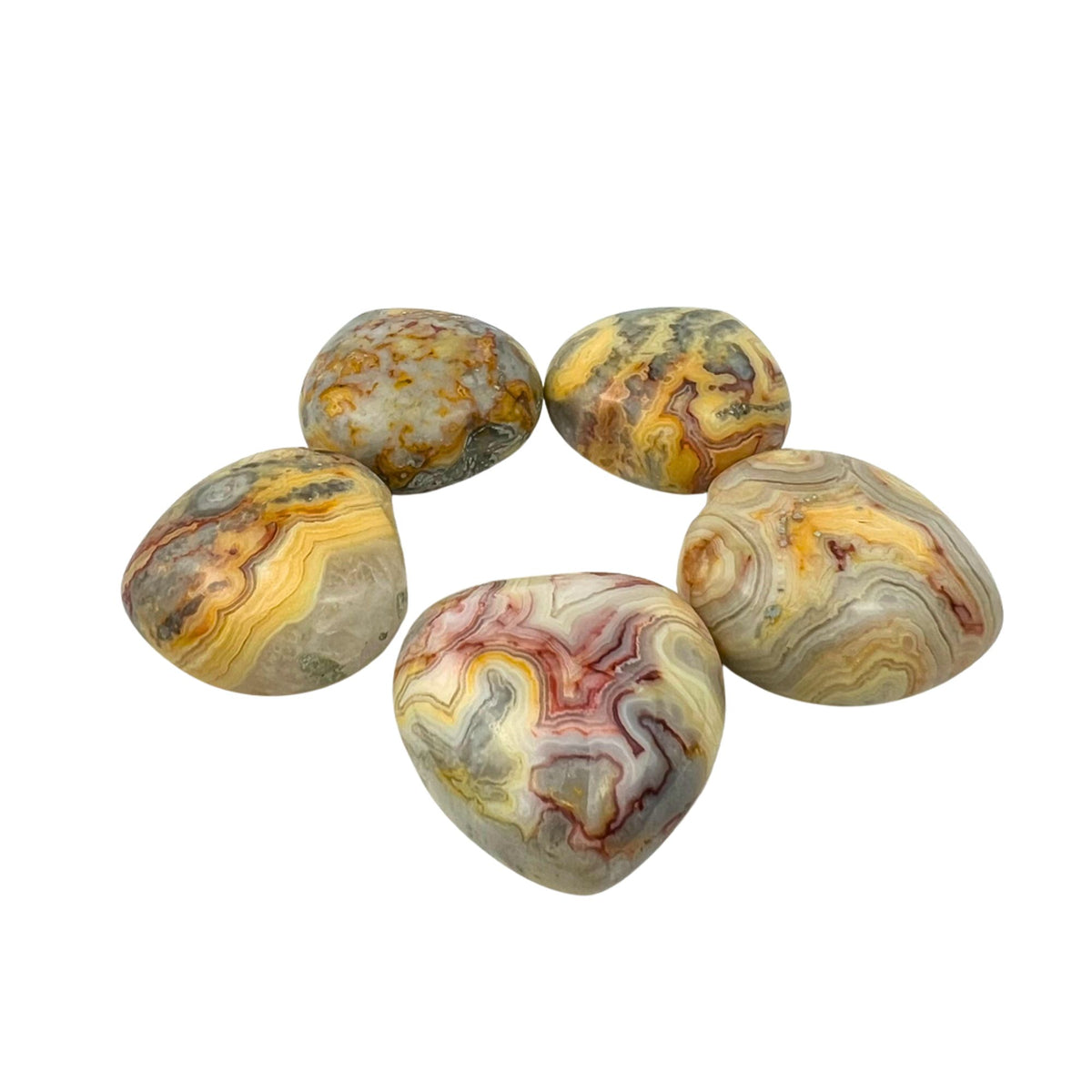 Crazy Lace Agate Heart - 1.5 inch