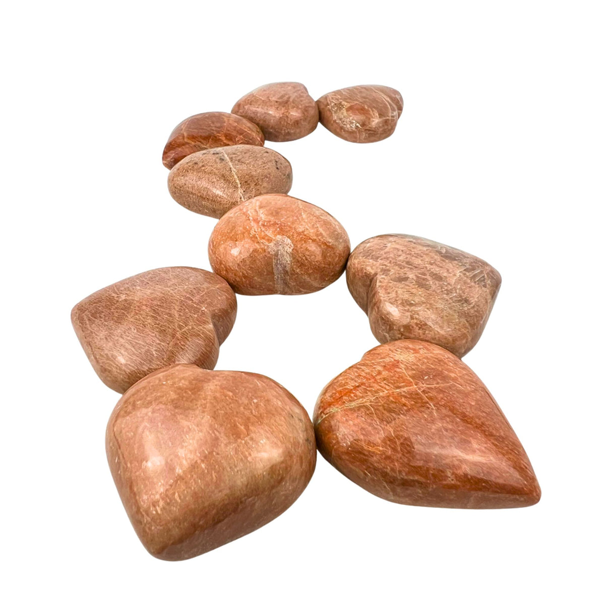 Peach Moonstone Heart - 1.5-2.25 inch