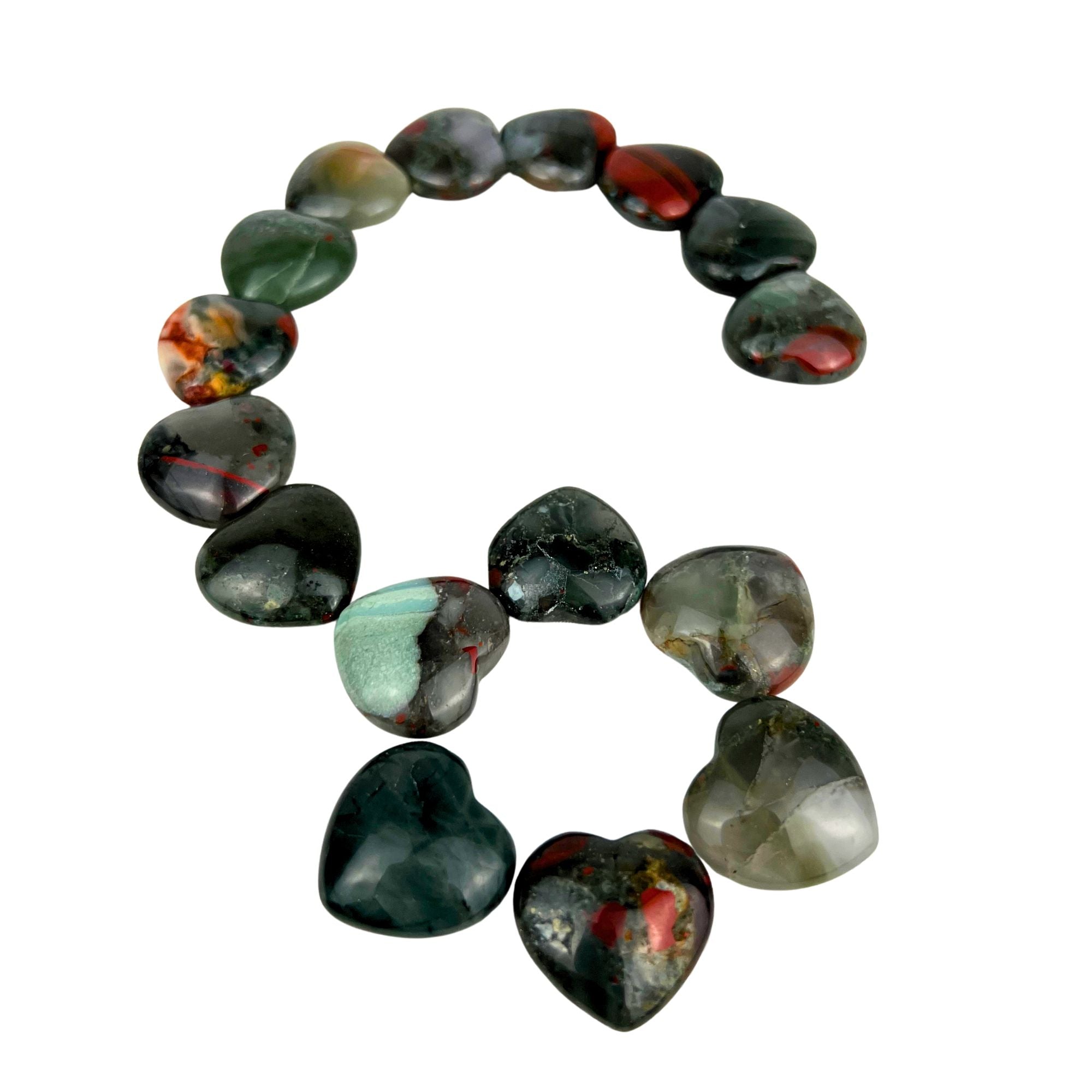 African Bloodstone Heart - 0.5-0.75 inch