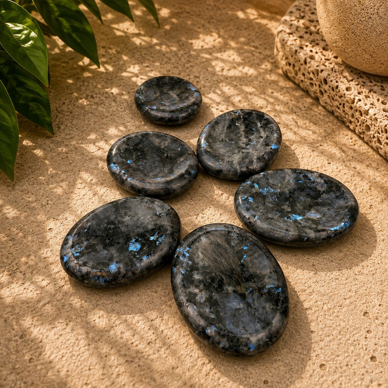 Larvikite Worry Stone - 1.75 inch
