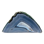 Blue Agate Geode Half - 3.5 x 6.7 inch