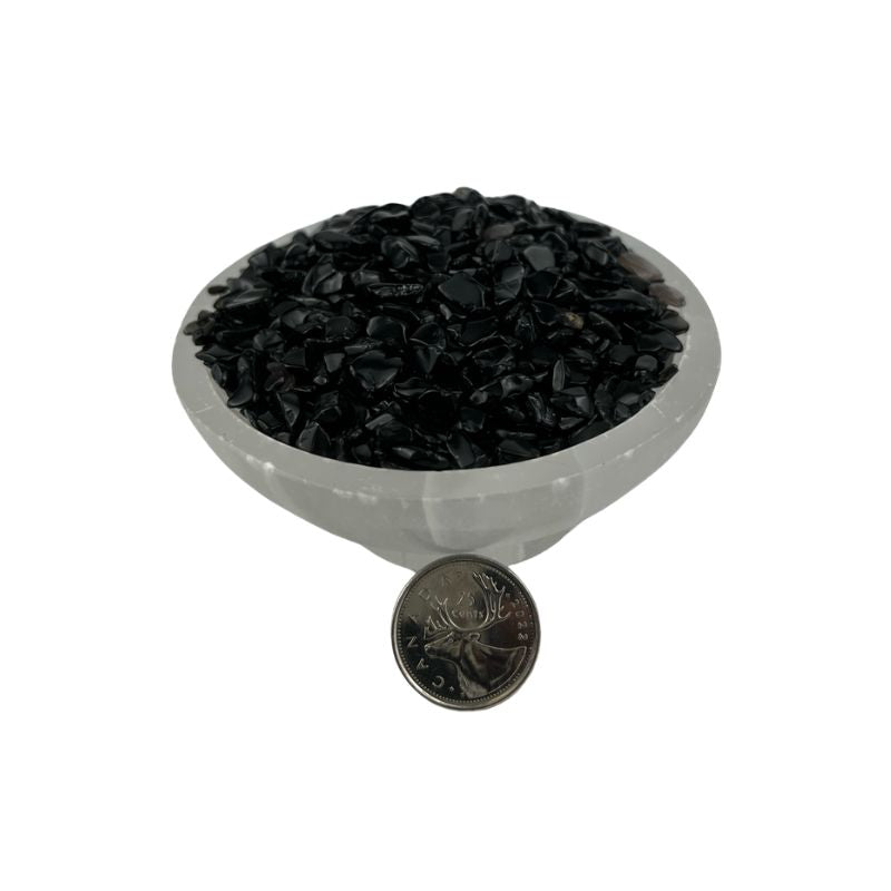 Black Obsidian Tumbled Chips - 5-10 mm