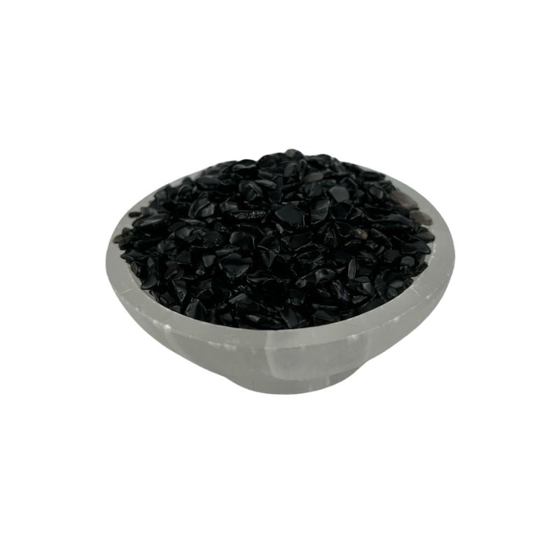 Black Obsidian Tumbled Chips - 5-10 mm