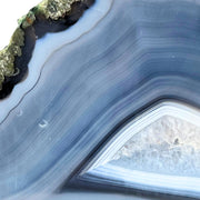 Blue Agate Geode Half - 3.5 x 6.7 inch
