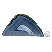 Blue Agate Geode Half - 3.5 x 6.7 inch