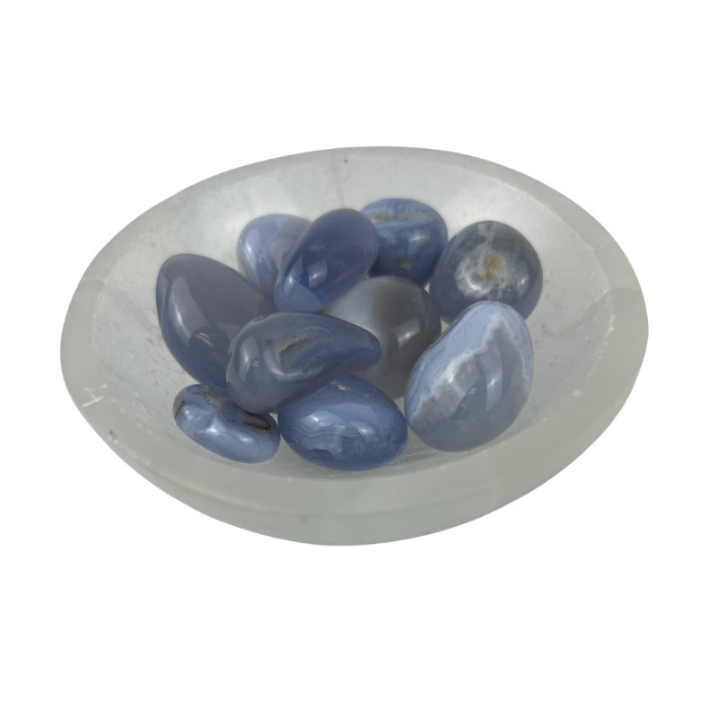 Blue Chalcedony Tumbled Stone - 15-35 mm