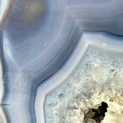 Blue Agate Geode Half - 4.8 x 4.9 inch
