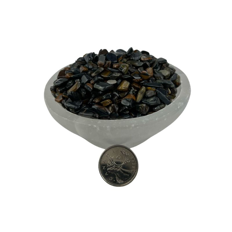 Blue Tiger Eye Tumbled Chips - 5-7 mm