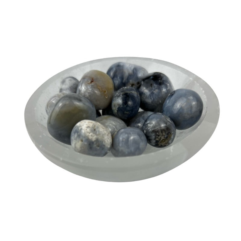 Blue Agate Tumbled Stone - 20-25 mm