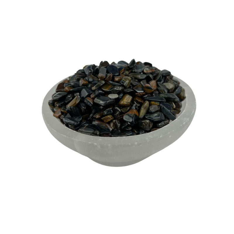 Blue Tiger Eye Tumbled Chips - 5-7 mm