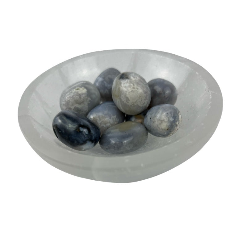 Blue Agate Tumbled Stone - 20-25 mm